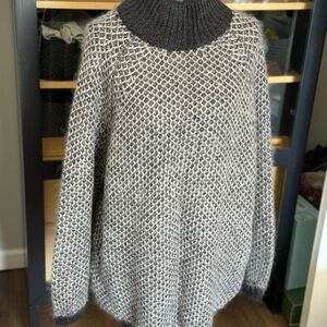 Marc Jacobs Charcoal and Cream Turtleneck Sweater